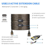 75 Ft Usb Extension Cable, Usb 2.0 Type A Male To A Female Active Repeater Extension Cable 75 Ft, High Speed 480 Mbps