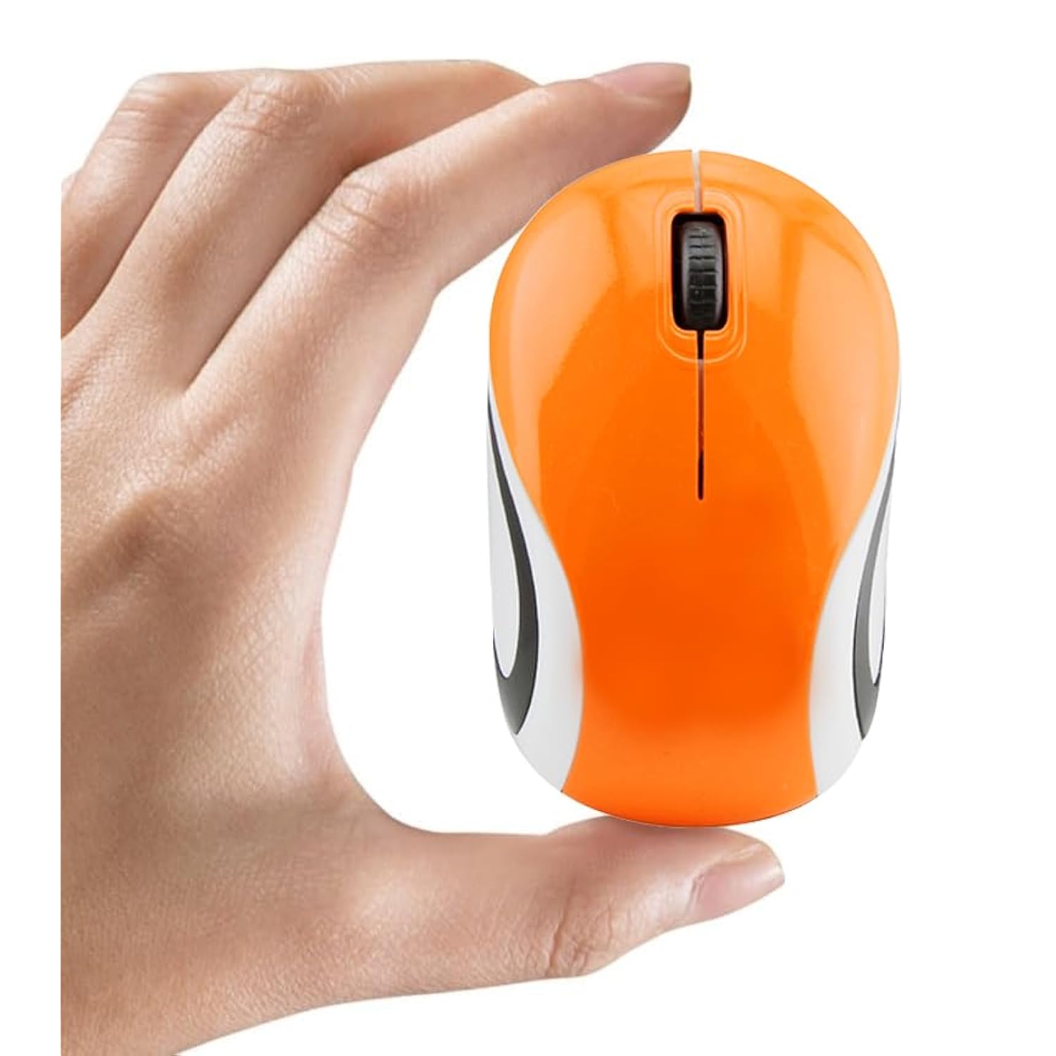 Mini Mouse - Small Wireless Optical Kids Mouse For School, Travel & Pc/Mac - Usb Receiver (Orange)