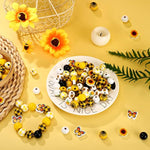200 Pcs Sunflower Wooden Beads Summer Yellow 16 Mm Crafts Beads For Crafts Jewelry Making Garland Necklace Earring Bracelet Tree Home Decor
