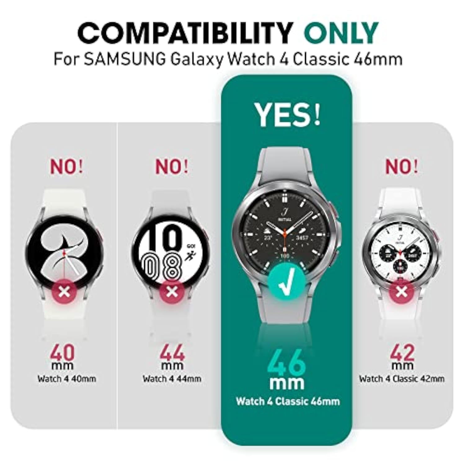 SUPCASE for Samsung Galaxy Watch 4 Classic Band with Case 46mm (Unicorn Beetle Pro), [Military-Grade Protection] Heavy Duty Cover with Adjustable Strap Band for Galaxy Watch 4 Classic, FrostBlack