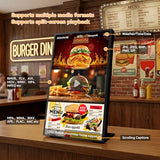 Digital Menu Board 18.5 Inch Desktop Digital Signage Display Advertising Screen For Stores Restaurants And Commercial Display 700 Nits Ultra-High Brightness Free Web Content Editor Android