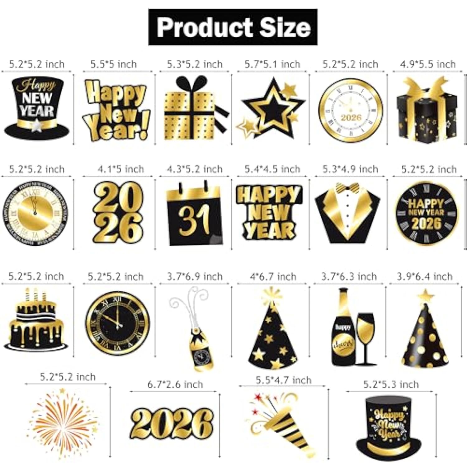 22pc Happy New Year Hanging Swirls Countdown Clock Ceiling Streamers 2026