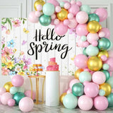 Hello Spring Banner Backdrop Wildflowers Rustic Wood Happy Spring Background Banner Butterfly Flowers Easter Holiday Party Decorations 70.8 X 43.3 Inch