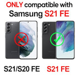 For Galaxy S21-Fe 5G Case: Compatible For Samsung Galaxy S21 Fe Case With Screen Protector X 2 & Magnetic Holder Stand, Heavy Duty Protective S21Fe Phone Case Para Cell Android S 21 Fe, Purple
