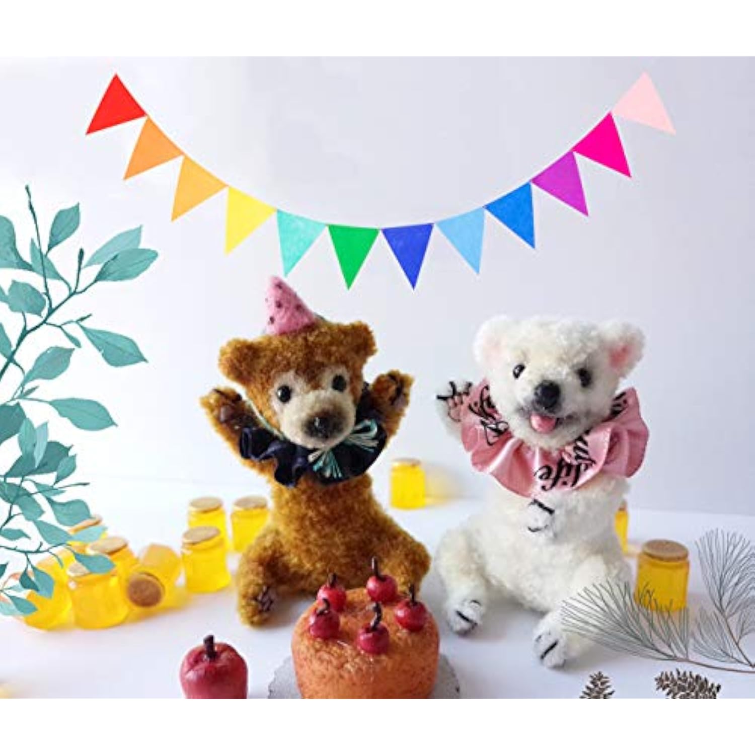 Pre-Assembled Rainbow Banner Buntings, Felt Fabric Pennant Banner Multicolor For Birthday Or Classroom