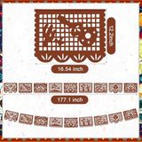 4 Pack 59 Ft Papel Picado Banner Mexican Talavera Party Plastic Fiesta Banner Mexico Wedding Decorations For Day Of The Dead Cinco De Mayo Cielito Lindo Party Decorations (Brown)