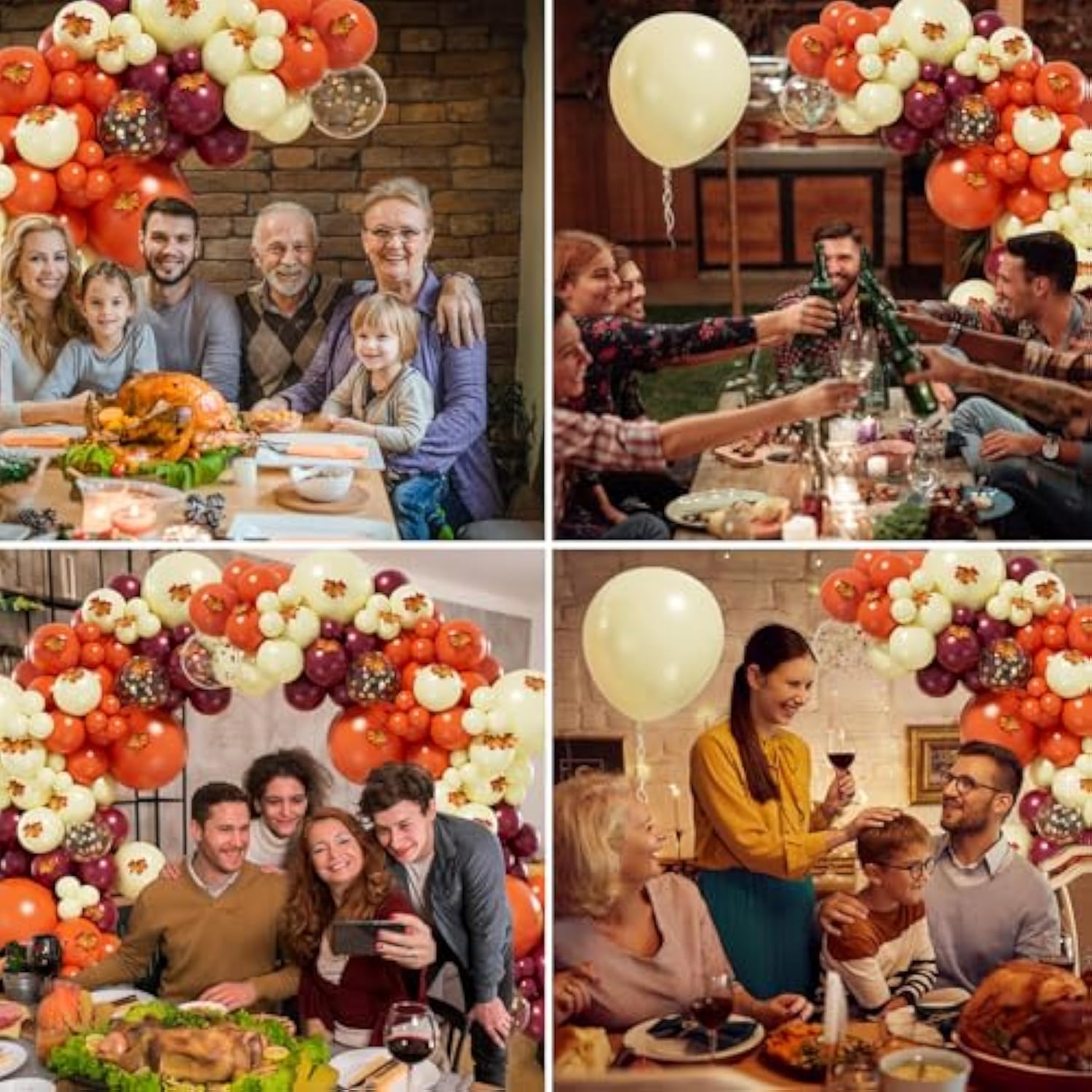 193PCS Fall Balloon Arch Kit with Yellow Orange Burgundy Gold Balloons for Party