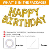 Gold Happy Birthday Balloons 16 Inch Mylar Foil Letters Balloons Happy Birthday Banner For Kids Child Adults Boys Girls Happy Birthday Sign Birthday Party Decorations Supplies