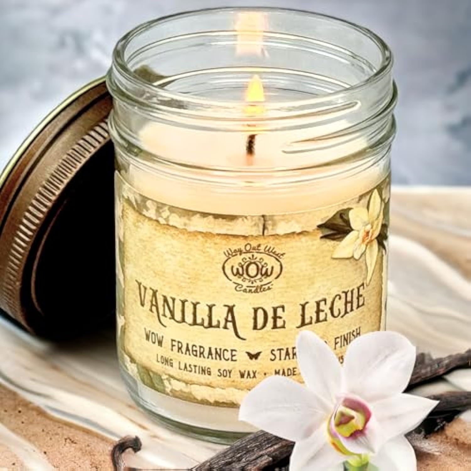 Scented Candle For Home By - Long Lasting Home Fragrance Or Essential Oils - Small Candles Gifts For Women - 8 Oz Vanilla De Leche Natural Soy Candles - Made In Usa