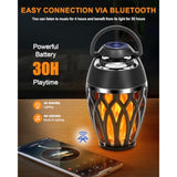 Outdoor Bluetooth Speakers, Bluetooth 5.0 Led Flame Speaker, Ipx5 Waterproof Flame Torch Atmosphere Speaker, Patio Speakers Gifts For Men Women, Decorations For Party Garden Home