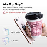 Cell Phone Ring Holder - Finger Ring & Stand - Improves Phone Grip Compatible with iPhone, Galaxy and Most Cases (Except Silicone/Leather) -