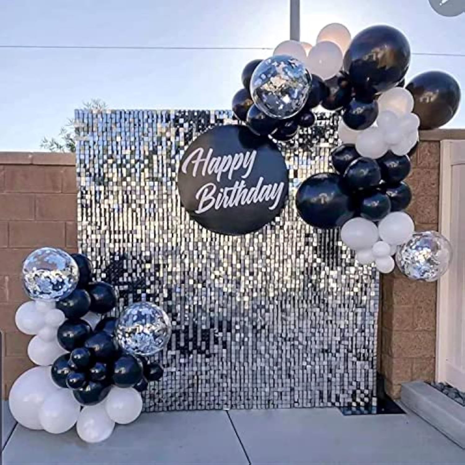 119pcs Black & Silver Balloon Garland Kit – For Graduation, Birthday, or Engagement Parties