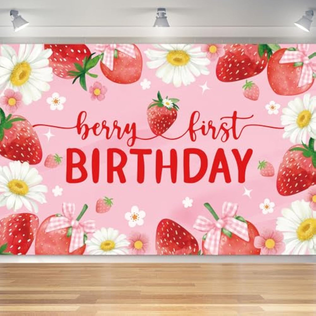 Strawberry Birthday Party Decorations For Girls Sweet One Birthday Decoration Backdrop For Berry First Birthday Party Supplies?5Ft X 3Ft?