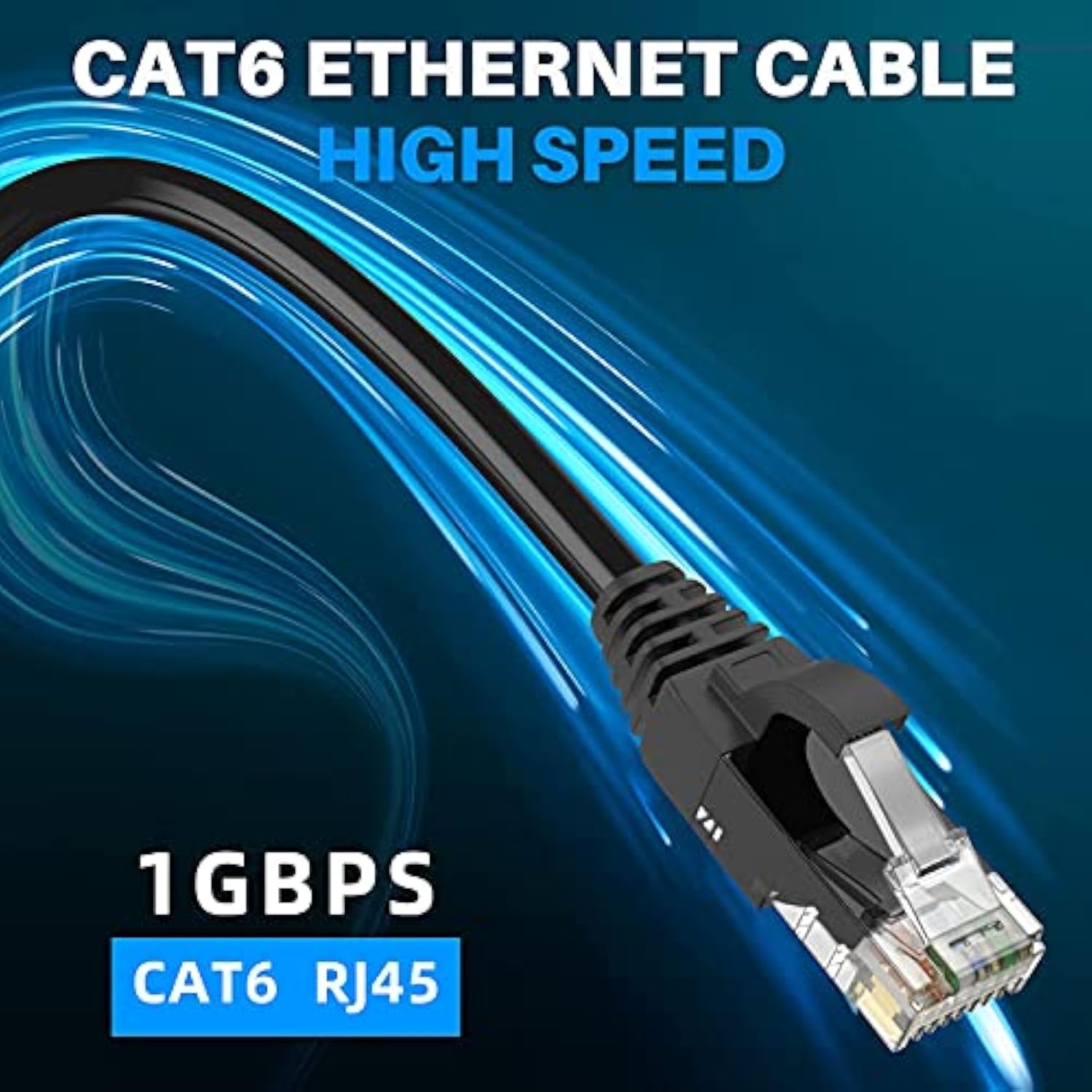 Cat 6 Ethernet Cable 3 Ft-3 Pack-Multi Colors, Gigabit Patch Cord, Soft & Flex