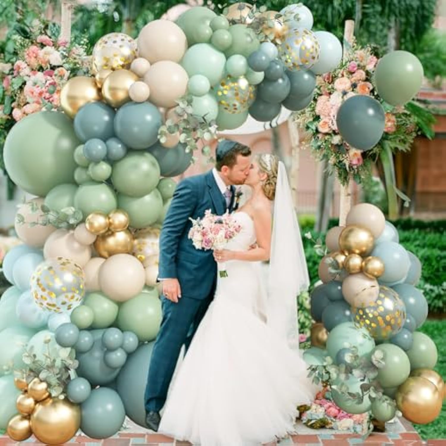 122Pcs Dusty Blue Sage Green Balloon Garland Kit for Boho Party & Event Decor