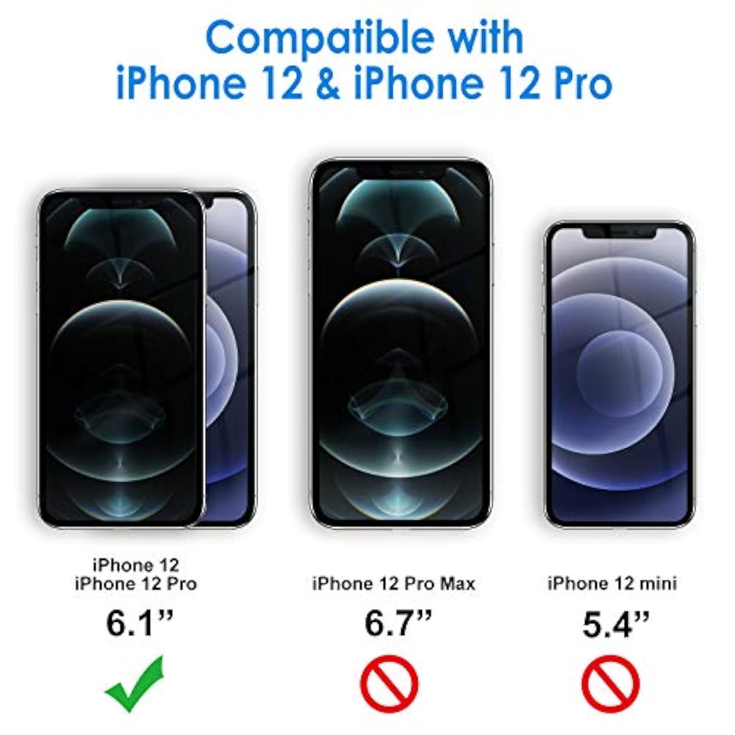 JETech Screen Protector for iPhone 12/12 Pro 6.1-Inch, Tempered Glass Film, 3-Pack
