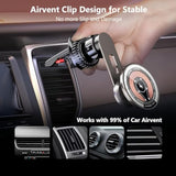 For 15W Magsafe Car Airvent Charger, 360° Rotatable, 15W Fast Magsafe Car Charger, Hands Free Magnetic Car Phone Holder For Iphone 16 Pro Max Plus/Iphone 15/14/13/12 Pro Max Plus, Black