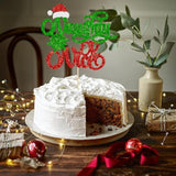 1 Pc Naughty or Nice Christmas Cake Topper with Red Green Glitter for Party Decor