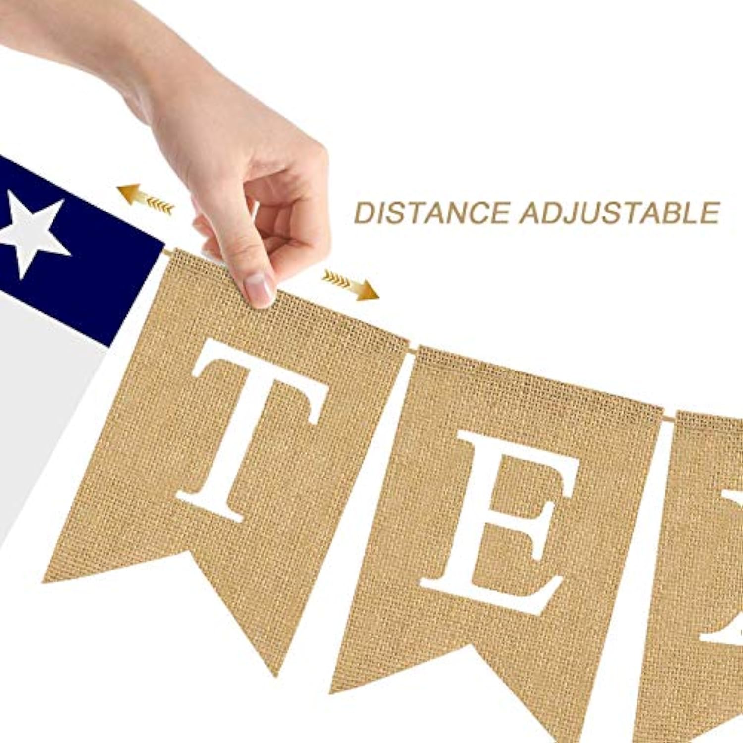 Jute Burlap Texas Lone Star State Flag Banner For Garden Fence,Fireplace Mantel Decoration