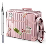 Airpods Pro 2 Case Cover, Cute Funny Suitcase Design Hard Case For Airpods Pro 2Nd Generation/1St Generation (2023/2022/2019) With Cleaner Kit, Rose Gold