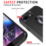 Heavy Duty Shockproof Phone Case for Apple iPhone 8 Plus and 7 Plus, Black