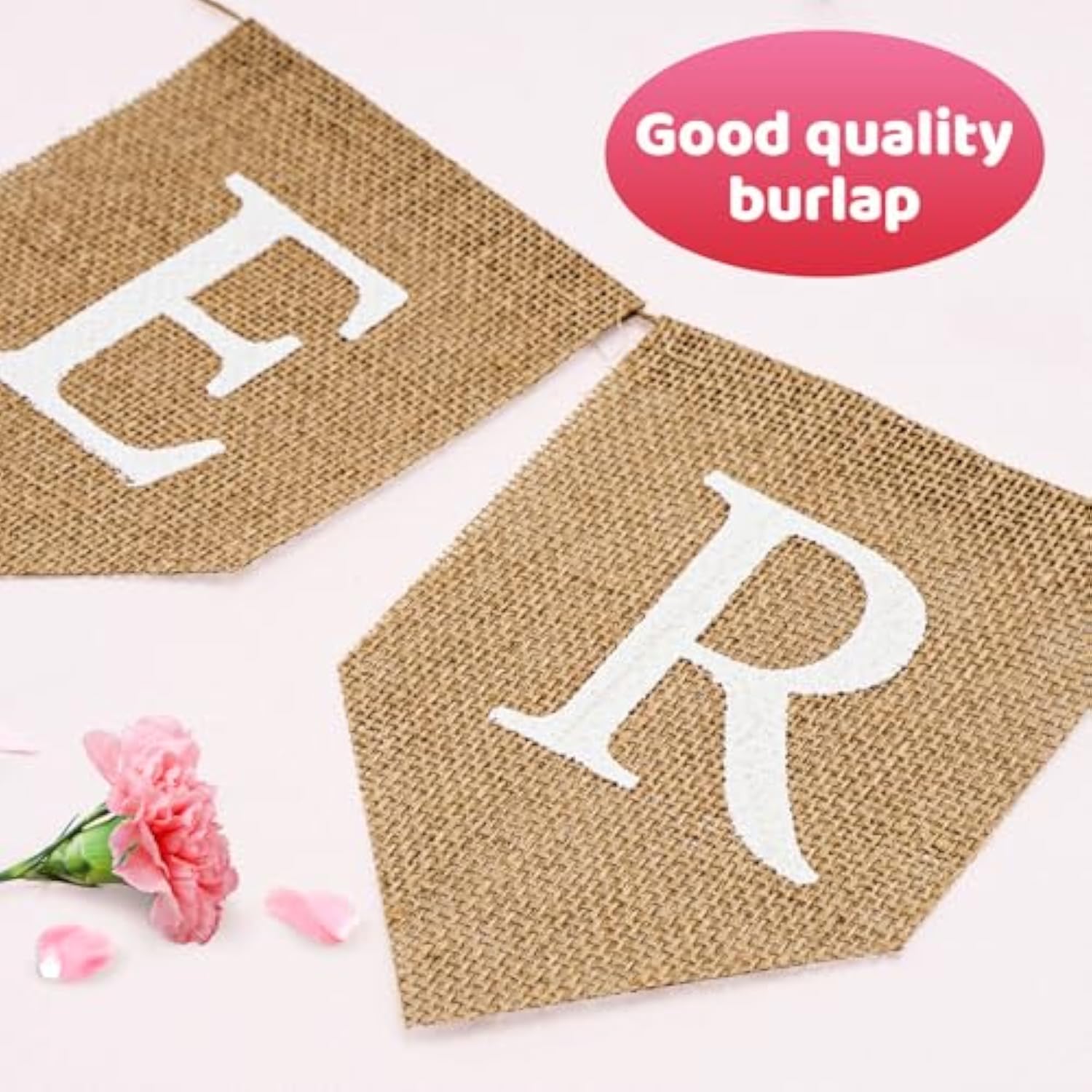 Mother'S Day Burlap Banner, Pre-Strung Happy Mother'S Day Banner With Pink Heart, Rustic Mothers Party Decoration Banners, Mothers Day Surprise Decoration For Window, Fireplace, Table