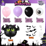 Halloween Balloon Garland Kit: Pastel Pink, Purple, Black & Eyeball Bats