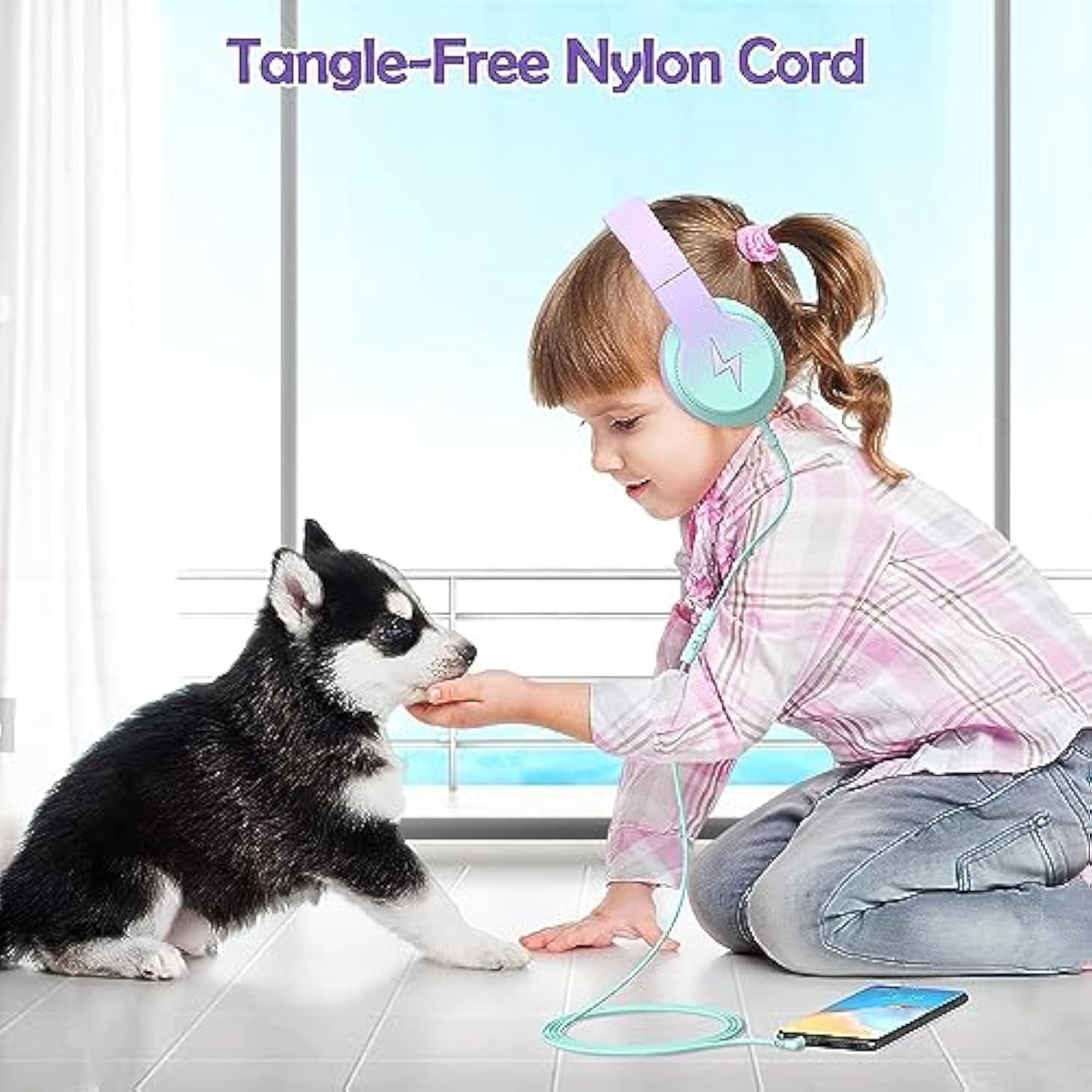 Kids Headphones, Wired Headphones For Kids Over Ear With Microphone, 85/94Db V
