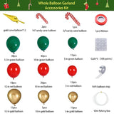 Christmas Balloons Garland Arch Kit With Red Green Gold Tree Candy Cane Golden Water Droplets Exploding Star Balloon For Christmas Party Decorations