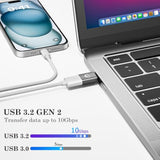 10Gbps Usb C To Usb Adapter (2 Pack), Usb 3.2 Gen 2 Fit Side By Side, Usb C Male To Usb A Female Converter For 16 15 Series, Ipad, Macbook And More Type C Devices