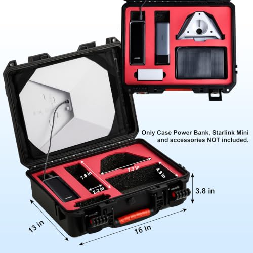 Starlink Mini Case,Ip67 Waterproof Hard Carrying Case For Starlink Mini Accessories Supports In-Case Use Portable Storage Bag Ideal For Outdoor Travel And Camping