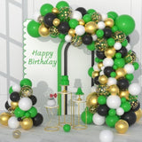 Green Black White Balloon Garland Arch Kit Arch, 122Pcs Green Black Wh