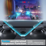 Wireless Controller for PS4 with 2 Macro Buttons, 3.5mm Audio and Turbo Function, 6-Axis Motion Control, Dual Vibration, Gamepad Joystick for PS-4,