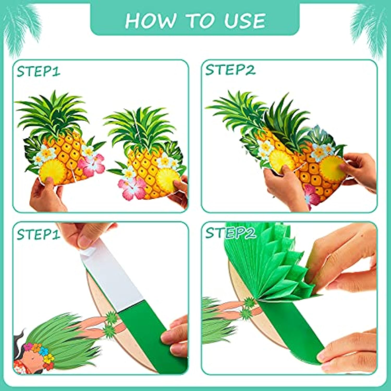 10 Pieces Hawaiian Luau Honeycomb Table Centerpiece Tiki Honeycomb Cen