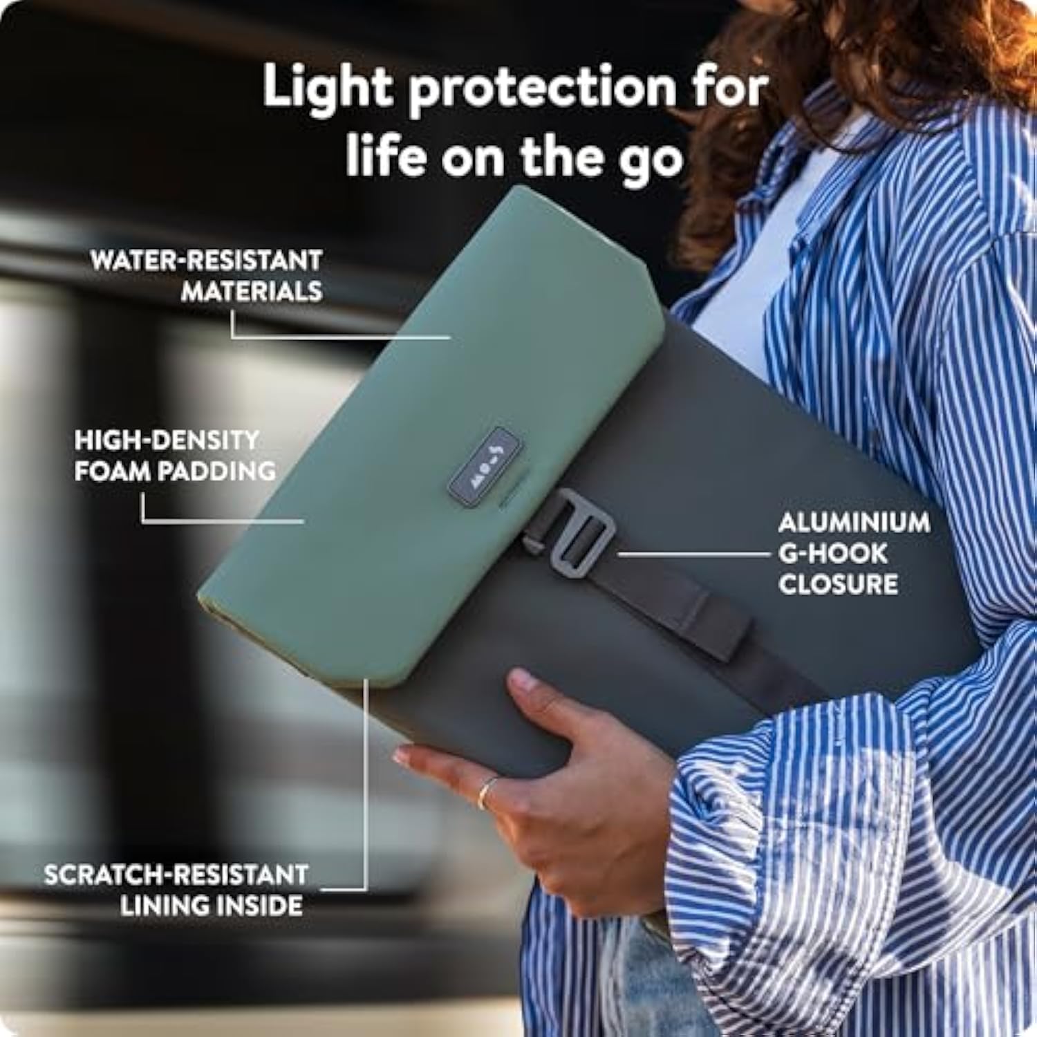 – Laptop Bag 16 Inch Case - Universal Laptop Sleeve – Water Resistant Durable Cover - Sage