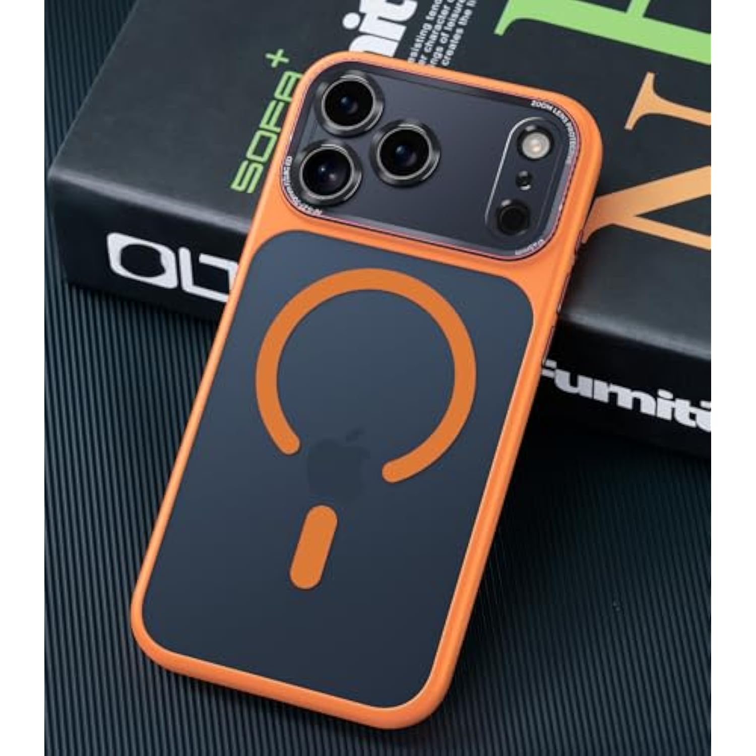 Magnetic For Iphone 17 Pro Max Case With Integrated Camera Protection, [Seamless Work With Magsafe] [Military Grade Shockproof] [Covered Camera Control Button] Case For Iphone 17 Pro Max 6.9'', Orange