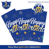 3pcs Navy Blue Starry Tablecloths, Birthday Party Covers for Kids & Baby Shower