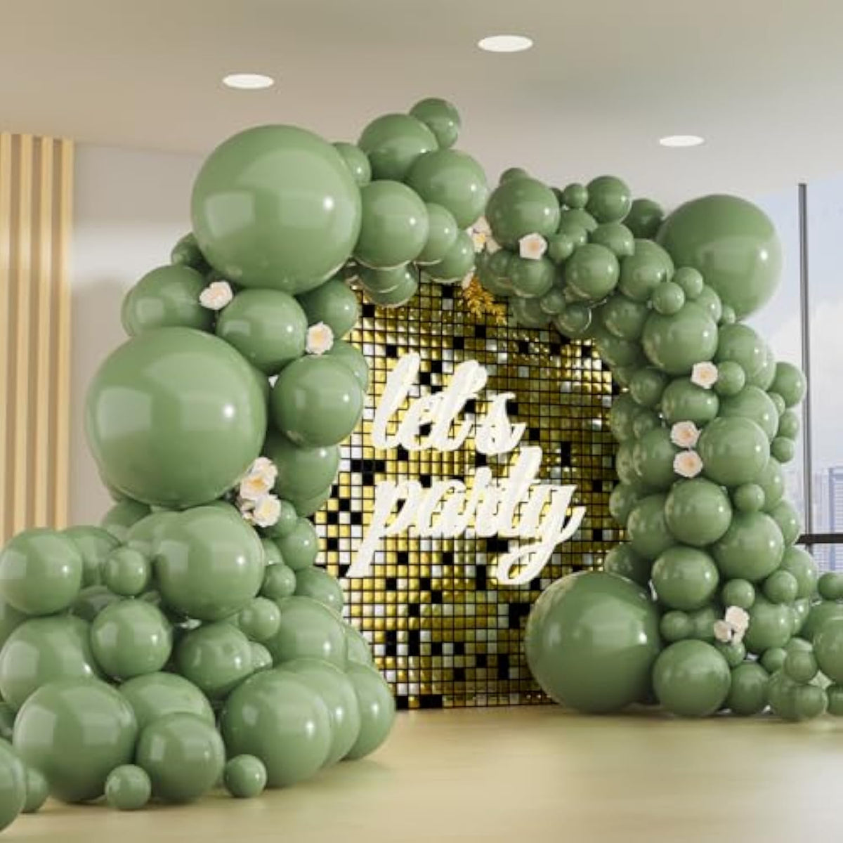 Sage Green Balloon Arch Kit: 150 Piece Party Garland - Baby Shower, Jungle Theme