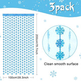 Snowflake Decorations 3 Pcs Snowflake Foil Fringe Curtains, Blue