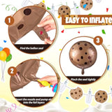 10 Pcs 21 Inch Cookie Balloons Cookies Milk Birthday Party Decorations Include 8 Foil Chocolate Chip Biscuit Inflatables Decor And 2 Banners For Birthday Party Supplies Baby Shower