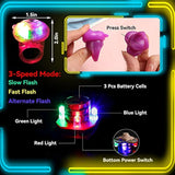 - 24 Pack Led Light Up Bumpy Rings Party Favors For Kids Prizes Box Toys For Birthday Classroom Rewards Treasure Box Prizes Toys Glow Party Supplies