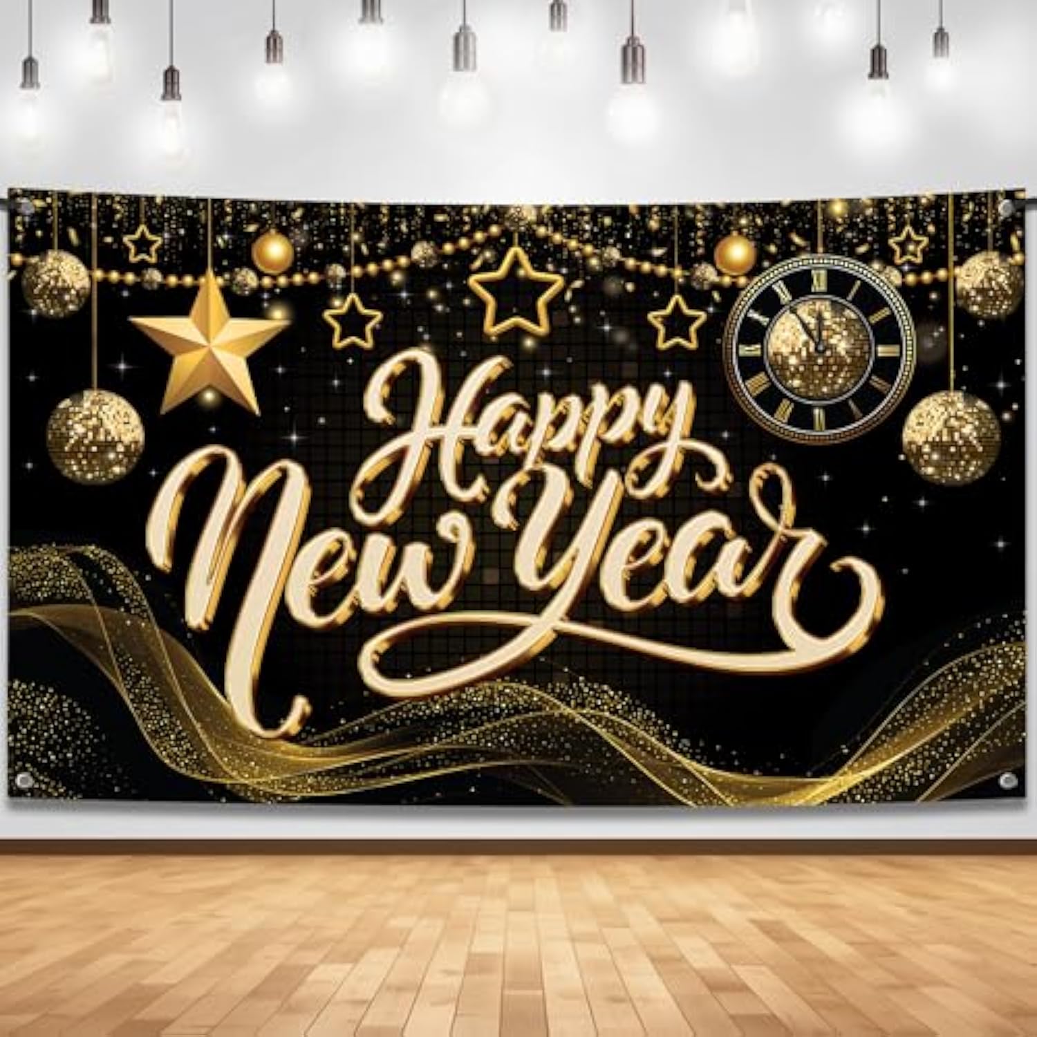 XL Happy New Year Banner 72x44in Backdrop Party Decorations 2026