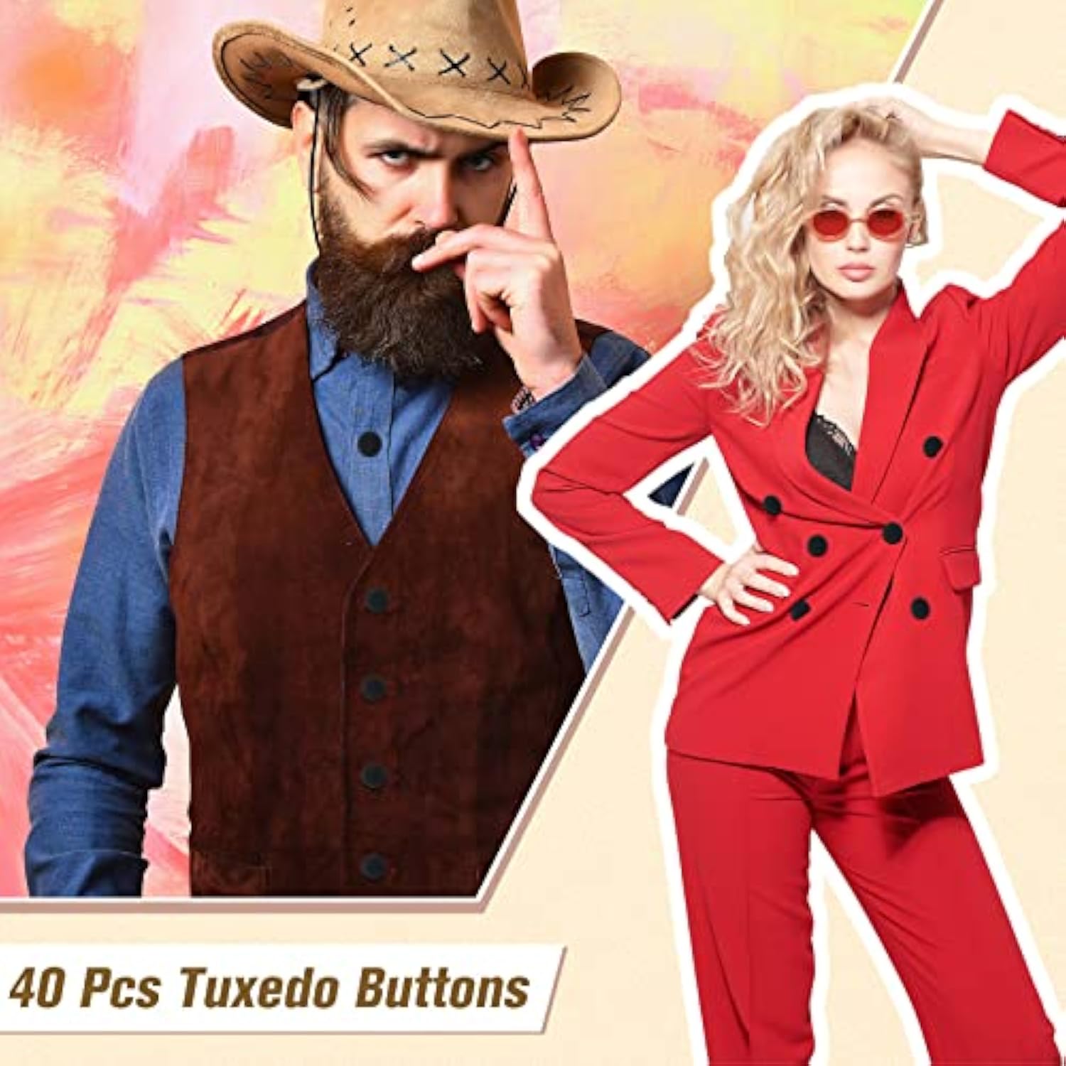 40 Pcs Tuxedo Suit Buttons Black Buttons Include 8 Jacket Front Button