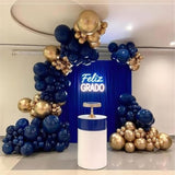 65pcs Navy Blue Gold 12in Balloons for Wedding Anniversary Birthday Parties