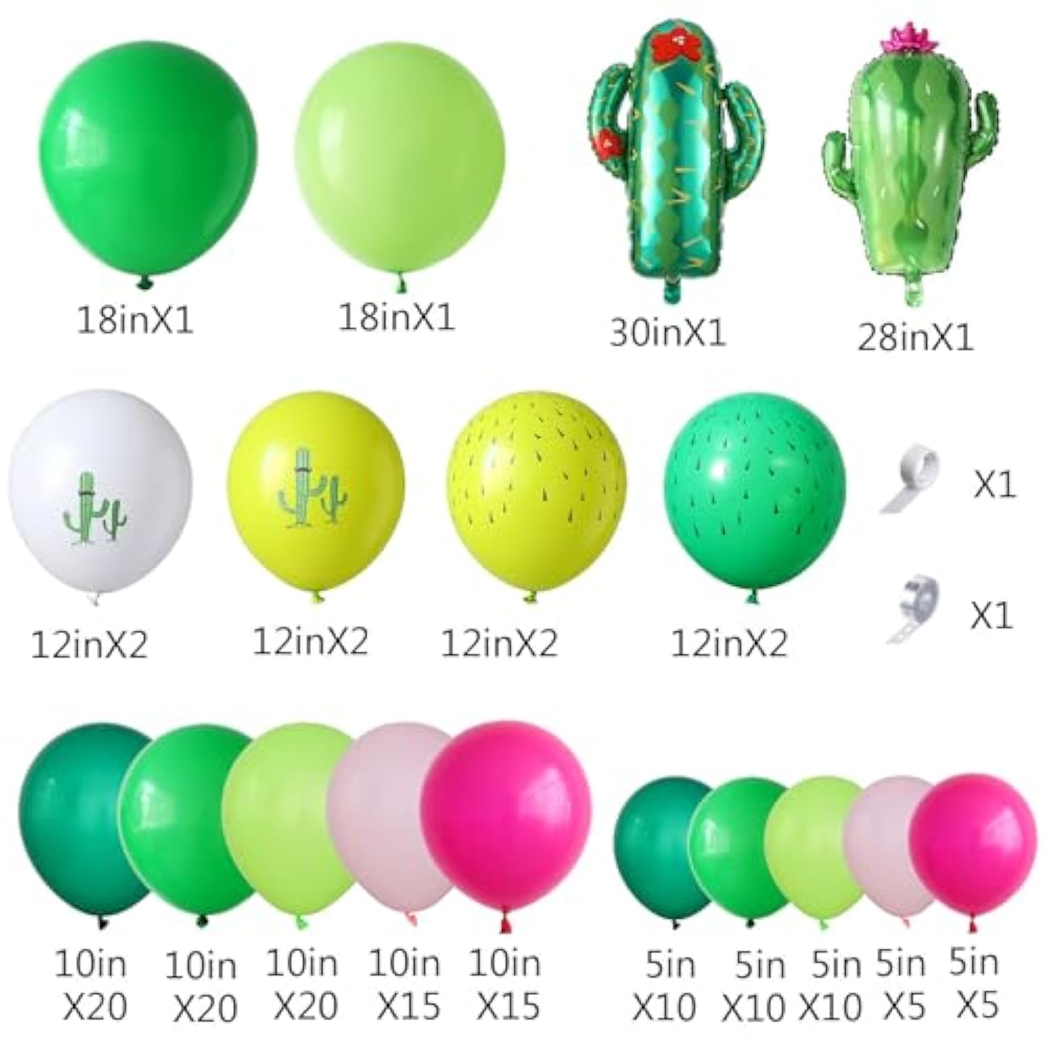 Cactus Fiesta Balloon Garland Kit: Hot Pink & Green Tropical Party Decor