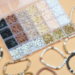 Brown Clay Beads Bracelets Making Kit For Women Red Friendship Bracelets Kit Gold Beads For Charm Bracelets Jewelry Making With Letter Beaded Kit For Birthday Valentine'S Day Gift(Brown)