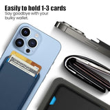 [2 Pack] Magnetic Wallet Card Holder for MagSafe iPhone 15/14/13/12 - Midnight & Blue
