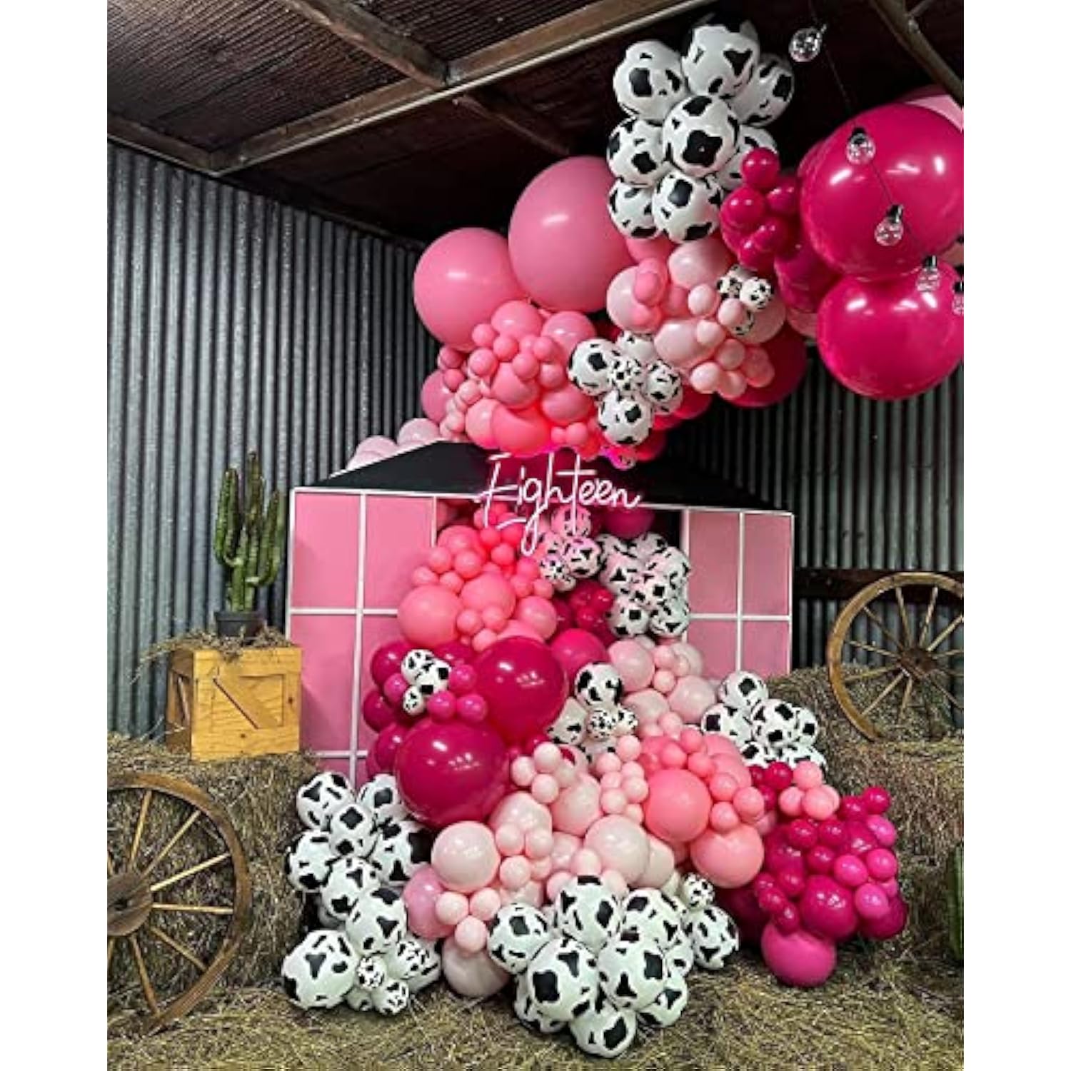 Cow Print Balloon Arch Kit Garland Kid Party Girl Birthday Rodeo Cowgirl 137Pcs