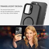 Magnetic Case for iPhone 13 Pro Max, Compatible with MagSafe, Translucent Matte Frosted Anti-Fingerprint Slim Shockproof Protective Cover for iPhone 13 Pro Max 6.7 Inch, Black