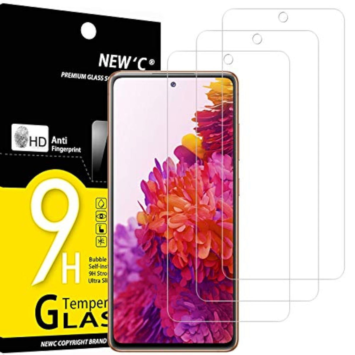 3-Pack Tempered Glass Screen Protector for Samsung Galaxy S20 FE Case Friendly